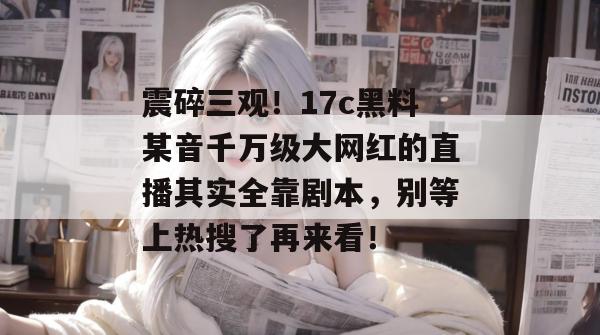 震碎三观！17c黑料某音千万级大网红的直播其实全靠剧本，别等上热搜了再来看！