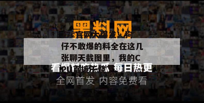 17c官网大爆发！狗仔不敢爆的料全在这几张聊天截图里，我的CPU直接干烧了。